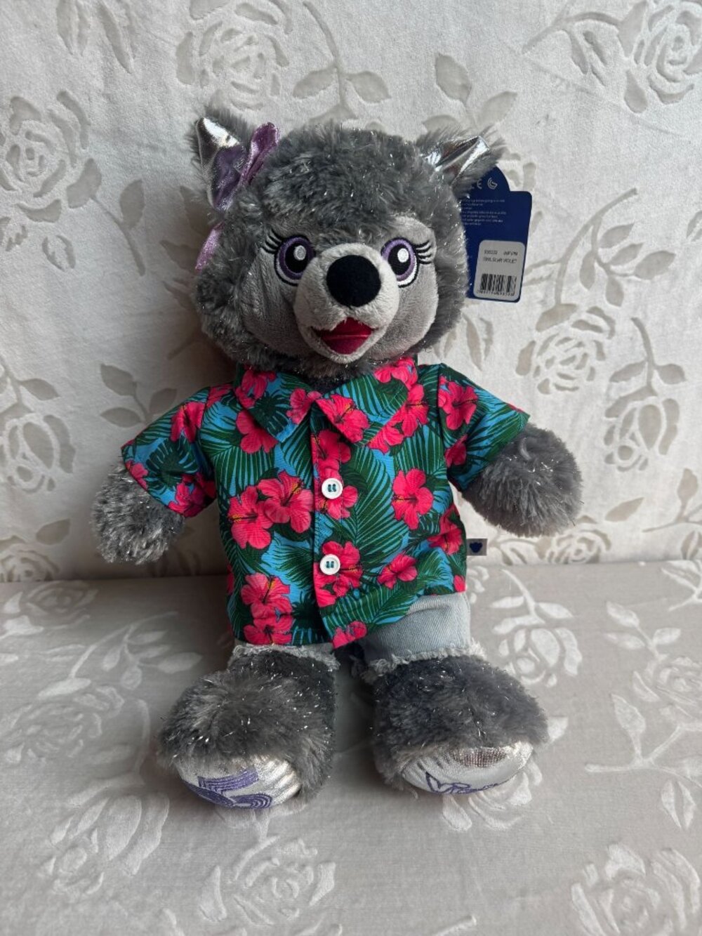 Build A Bear Violet The Wolf Gray Plush Great Wolf Lodge BAB 25th Birthday